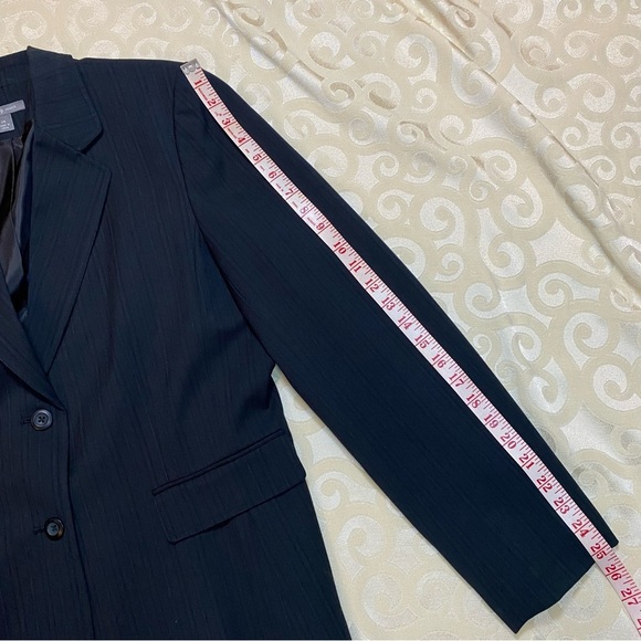 NWT Apt. 9 Women’s Black Pinstripe Blazer with Stretch Size 14 Lined Washable - Picture 9 of 16